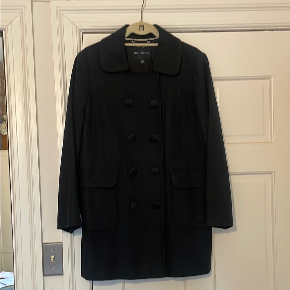 Banana Republic Navy Pea Coat Mid-Length Wool-Style